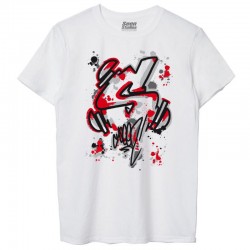FIRE RED / WHITE T-SHIRT